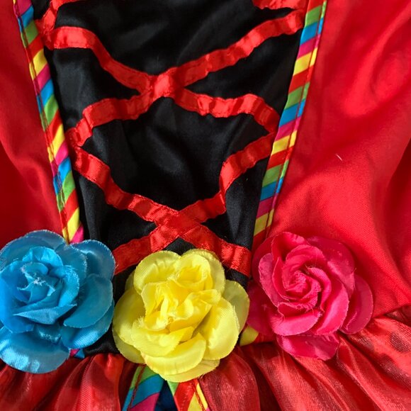 Halloween dress GIRLS PARTY CITY DAY OF THE DEAD SUGAR SKULL  COSTUME SIZE M - Picture 3 of 12